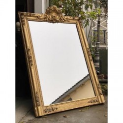 Miroir de cheminée doré XIXème, glace au mercure