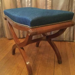 Art Deco Mahogany Style X Stool
