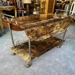 Desserte Aldo Tura En Peau De Chèvre Laqué, 1960/70