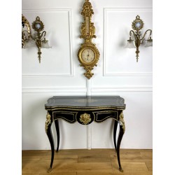 Table à Jeux / Console, Epoque Napoleon III En bois noici orné de bronze doré